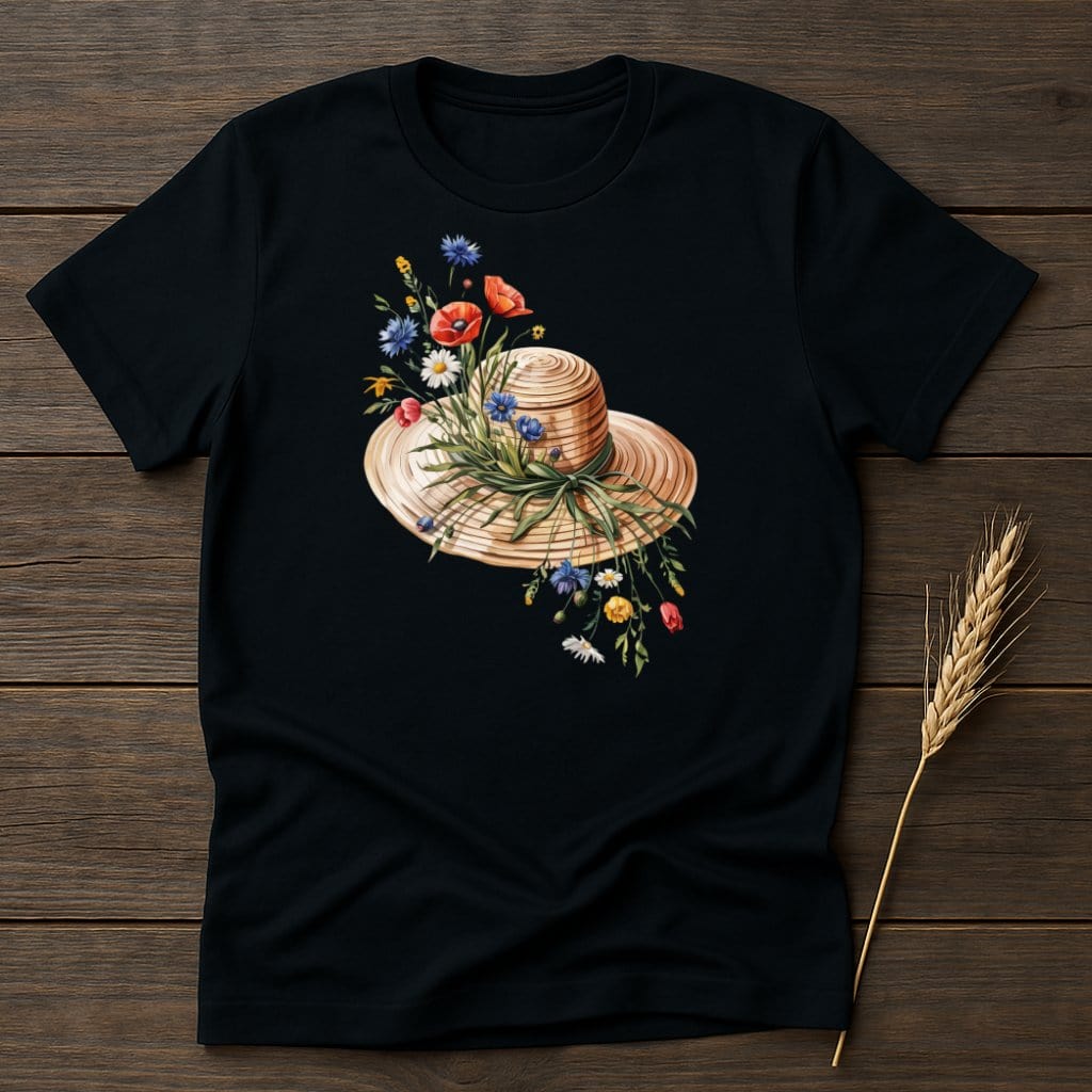 MyDesigns Physical Item S / Black Straw Hat T-Shirt