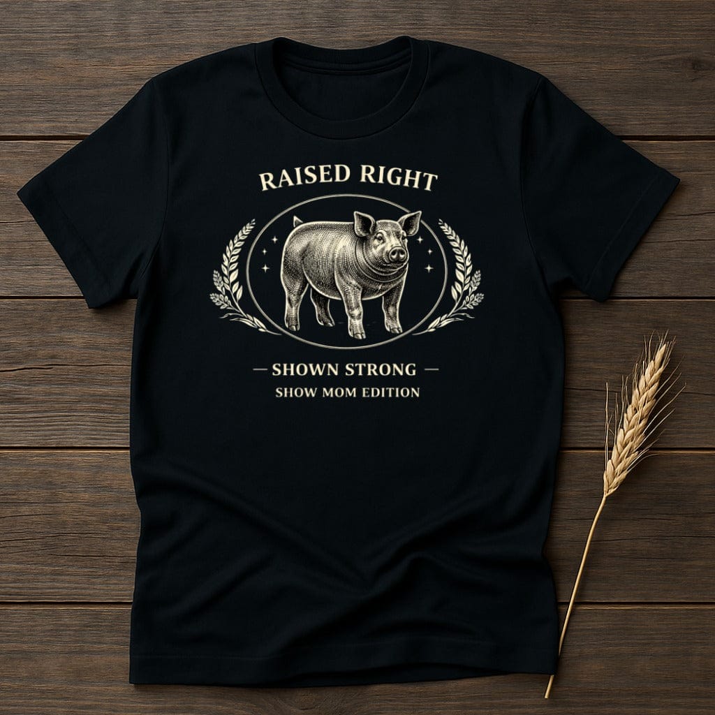 MyDesigns Physical Item S / Black Strong Raised Pig T-Shirt