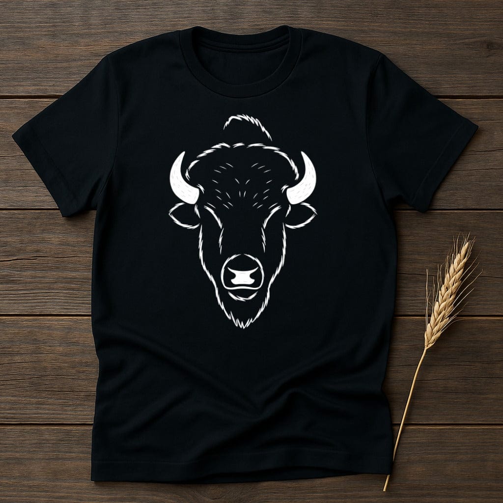 MyDesigns Physical Item S / Black Stylized Bison Head T-Shirt