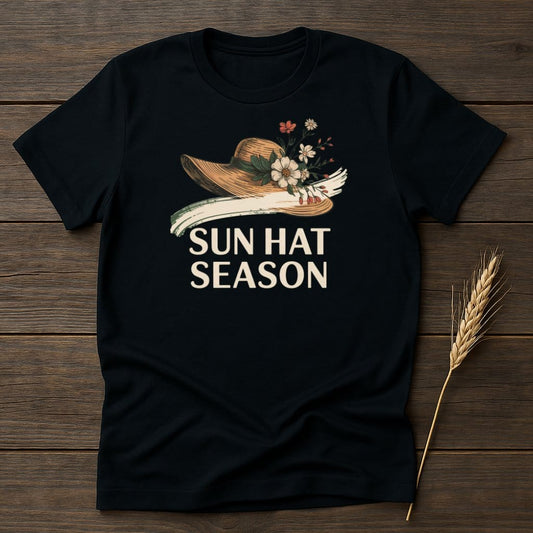 MyDesigns Physical Item S / Black Sun Hat Season T-Shirt