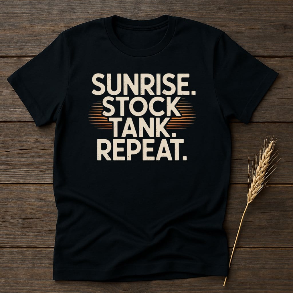 MyDesigns Physical Item S / Black Sunrise Stock Tank Repeat T-Shirt