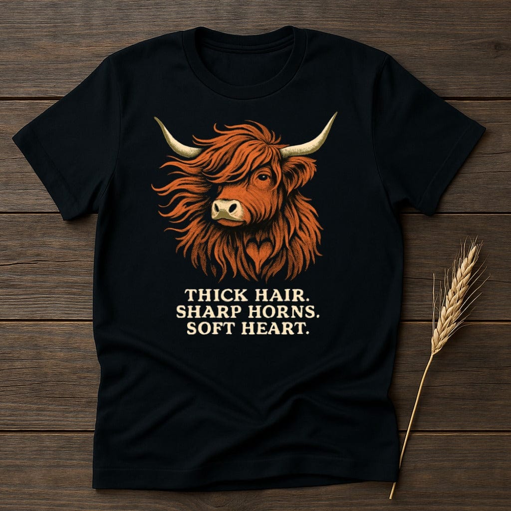 MyDesigns Physical Item S / Black Thick Hair Sharp Horns T-Shirt