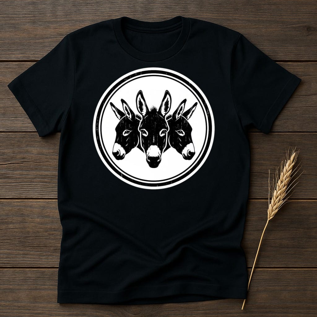 MyDesigns Physical Item S / Black Triple Headed Donkey Logo T-Shirt