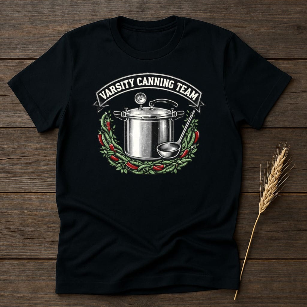 MyDesigns Physical Item S / Black Varsity Canning Team T-Shirt