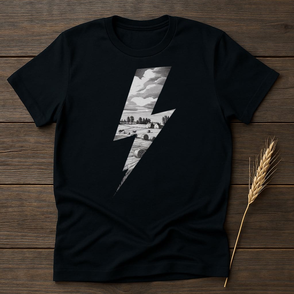 MyDesigns Physical Item S / Black Vintage Farm Scene T-Shirts