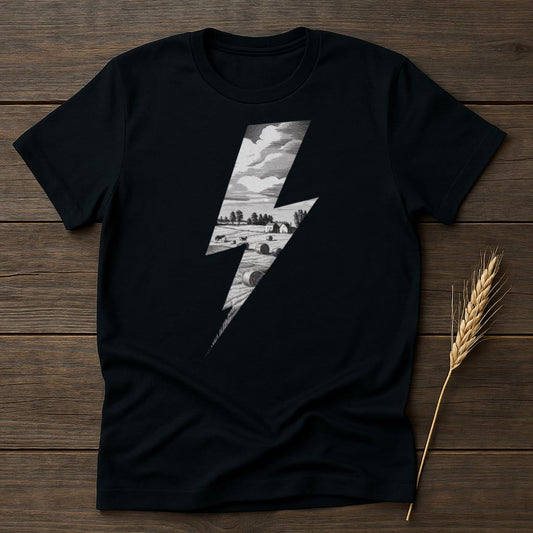 MyDesigns Physical Item S / Black Vintage Farm Scene T-Shirts