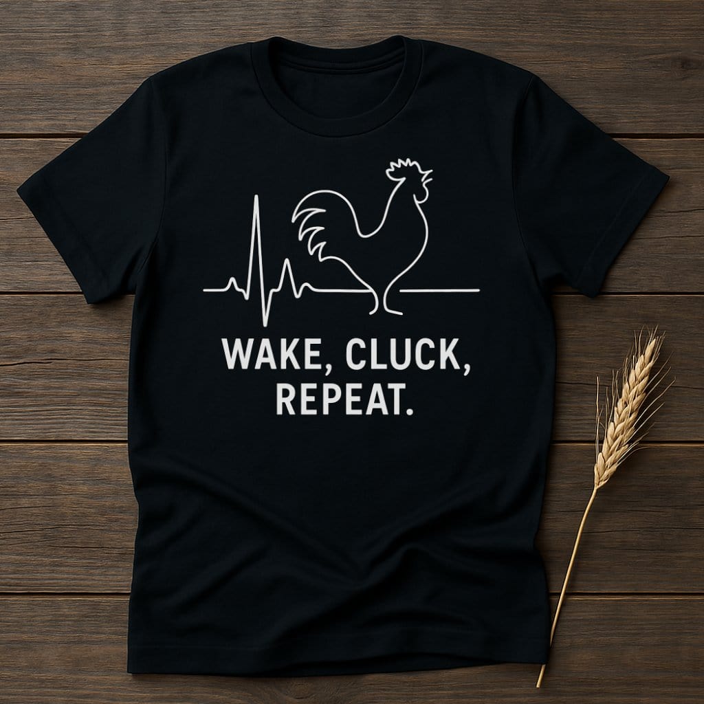 MyDesigns Physical Item S / Black Wake Cluck Repeat T-Shirts