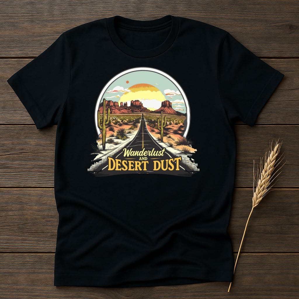 MyDesigns Physical Item S / Black Wanderlust and Desert Dust T-Shirt