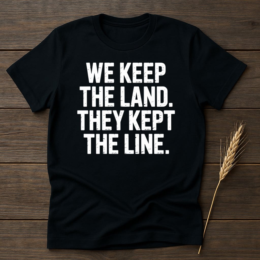MyDesigns Physical Item S / Black We Keep The Land They Kept The Line T-Shirt