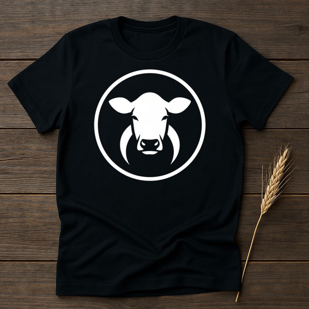 MyDesigns Physical Item S / Black White Cow Logo T-Shirt