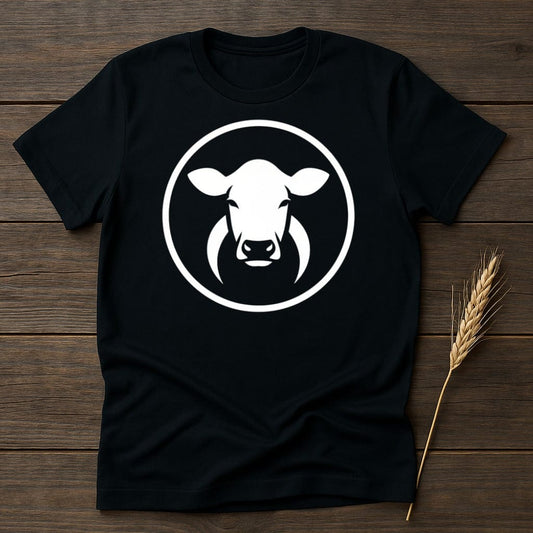 MyDesigns Physical Item S / Black White Cow Logo T-Shirt