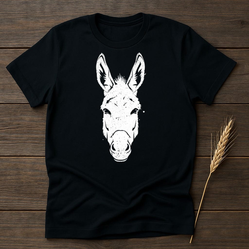 MyDesigns Physical Item S / Black White Donkey Illustration T-Shirt