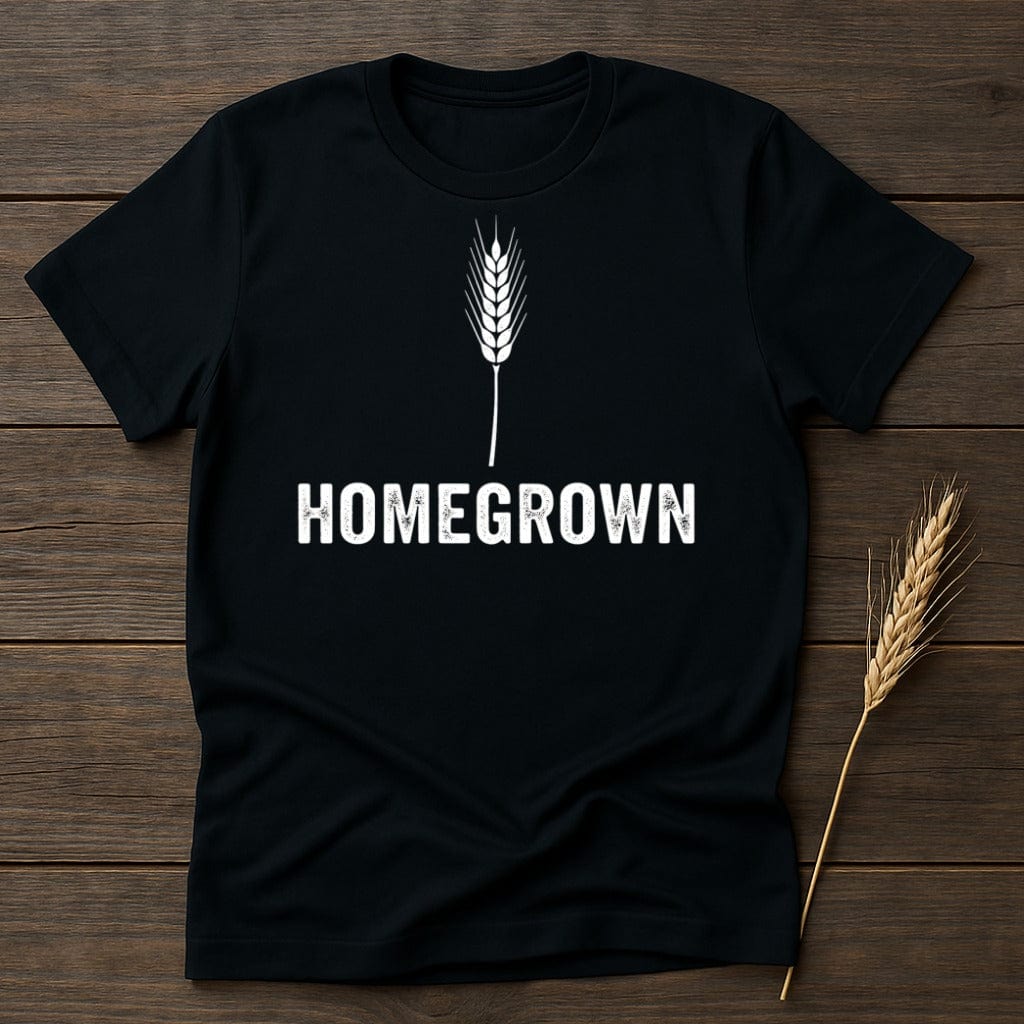 MyDesigns Physical Item S / Black White Homegrown Wheat Grain T-Shirt