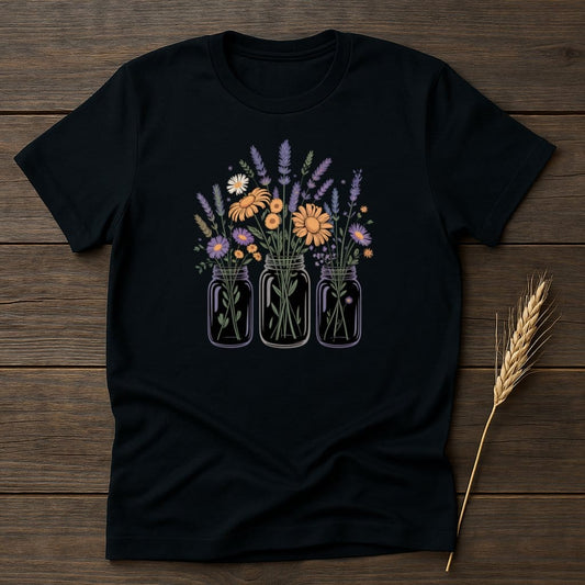 MyDesigns Physical Item S / Black Wildflower Bouquets T-Shirt