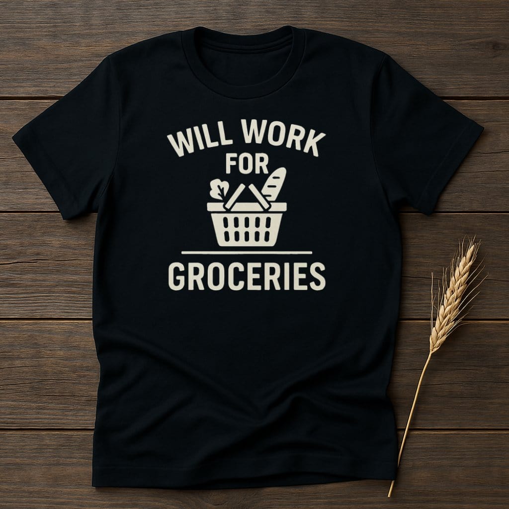 MyDesigns Physical Item S / Black Will Work For Groceries T-Shirt