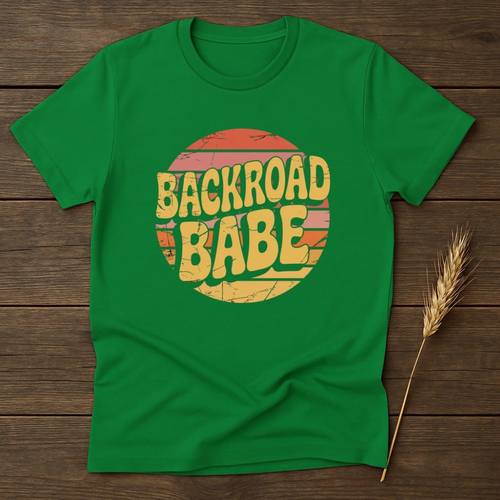 MyDesigns Physical Item S / Irish Green Backroad Babe Retro T-Shirts