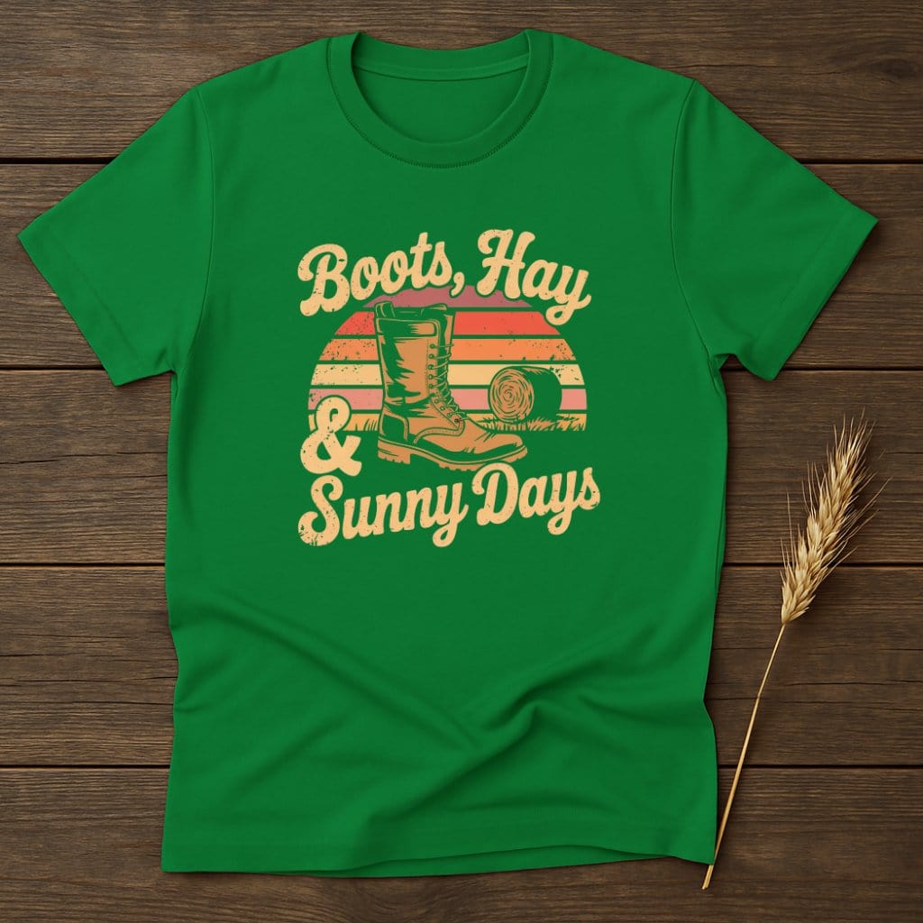 MyDesigns Physical Item S / Irish Green Boots Hay Sunny Days Retro T-Shirts