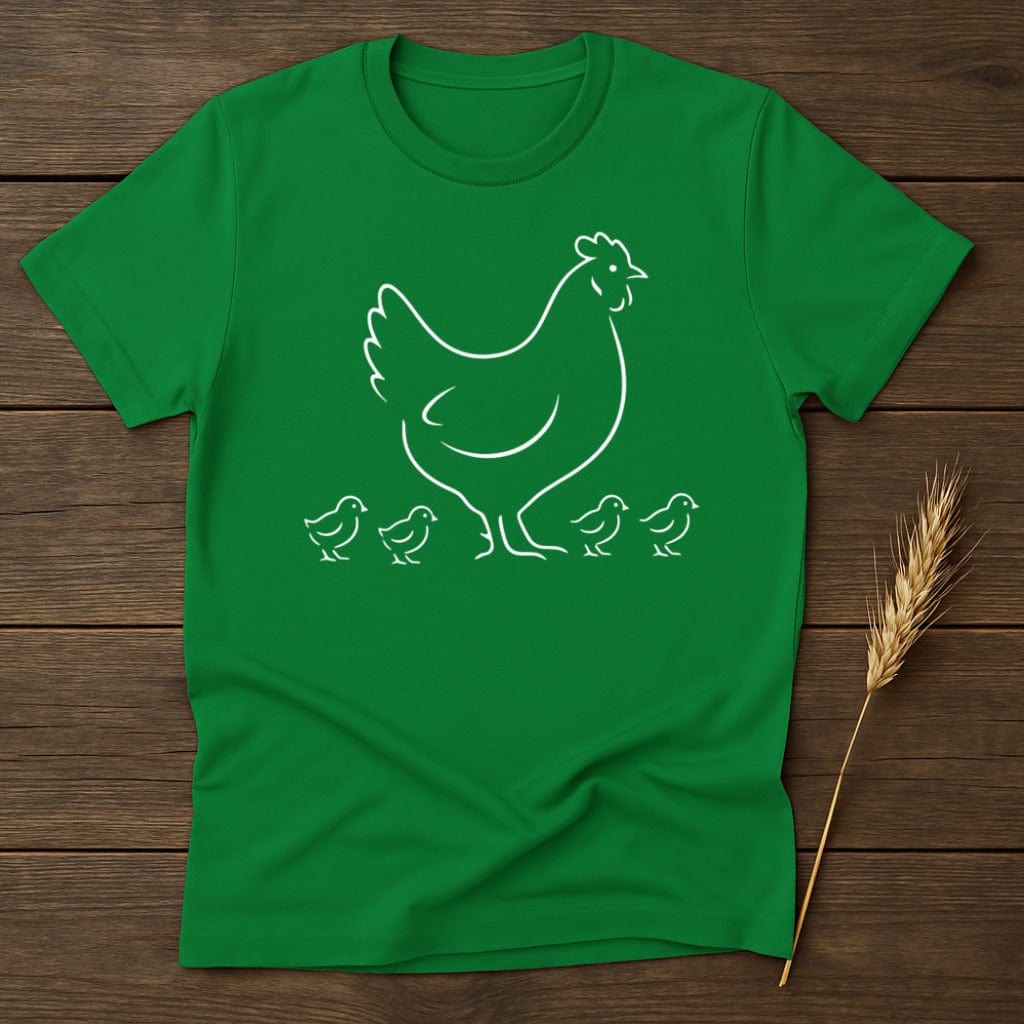 MyDesigns Physical Item S / Irish Green Chicken with Her Chicks T-Shirt