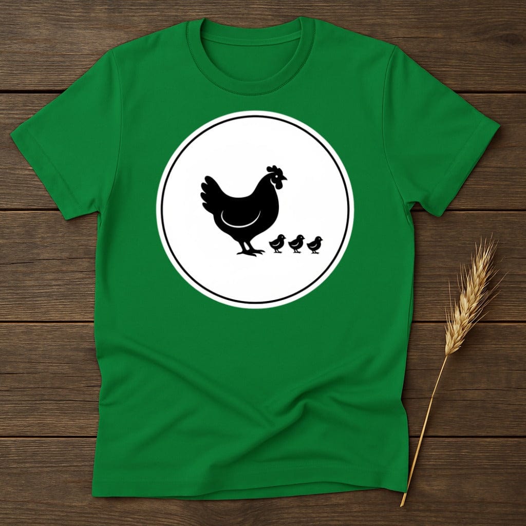 MyDesigns Physical Item S / Irish Green Chicken with Three Chicks Logo T-Shirt