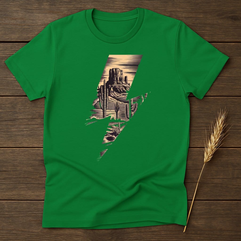 MyDesigns Physical Item S / Irish Green Desert Lightning Bolt T-Shirts