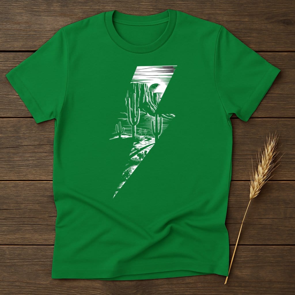 MyDesigns Physical Item S / Irish Green Desert Lightning Bolt T-Shirts