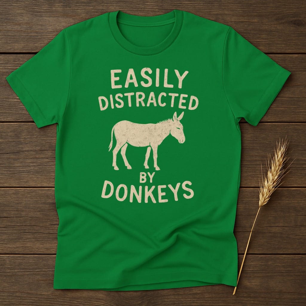 MyDesigns Physical Item S / Irish Green Easily Distracted By Donkeys T-Shirt