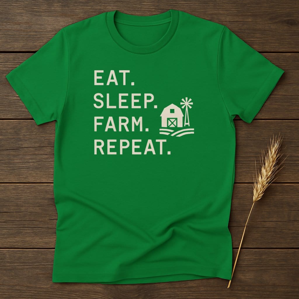 MyDesigns Physical Item S / Irish Green Eat Sleep Farm Repeat Farm T-Shirt