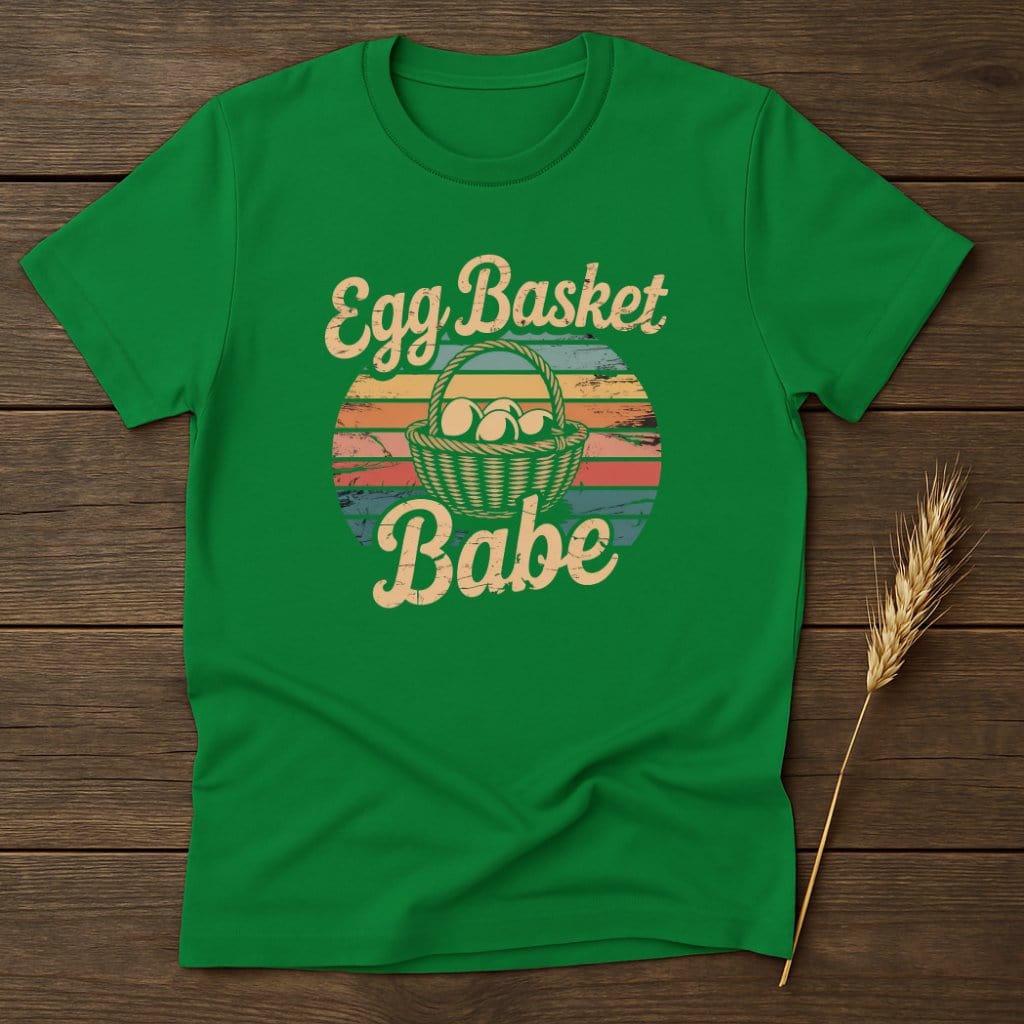 MyDesigns Physical Item S / Irish Green Egg Basket Babe Retro T-Shirts