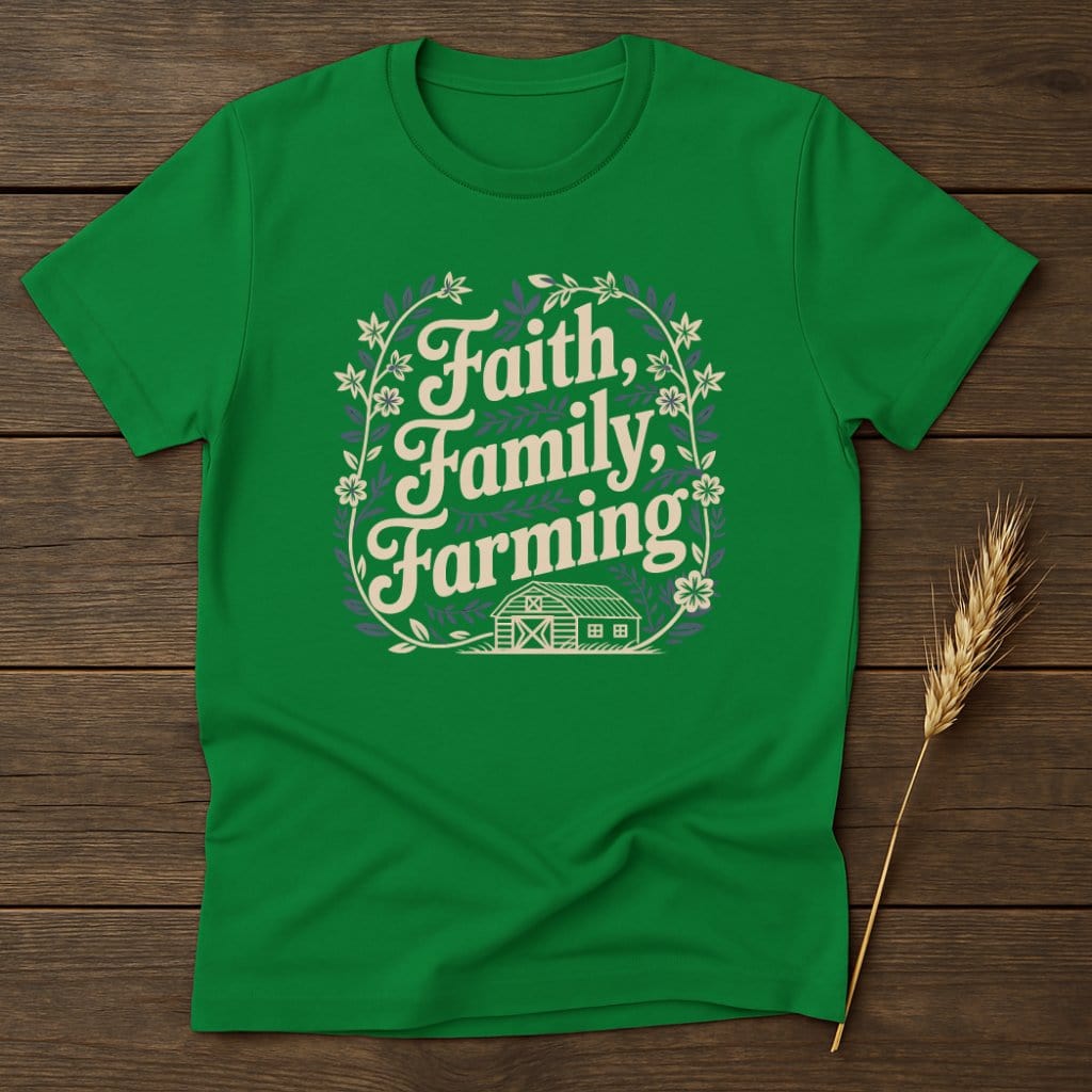 MyDesigns Physical Item S / Irish Green Faith Family Farming T-Shirts