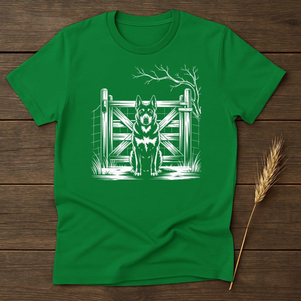 MyDesigns Physical Item S / Irish Green Farm Dog By Fence T-Shirts