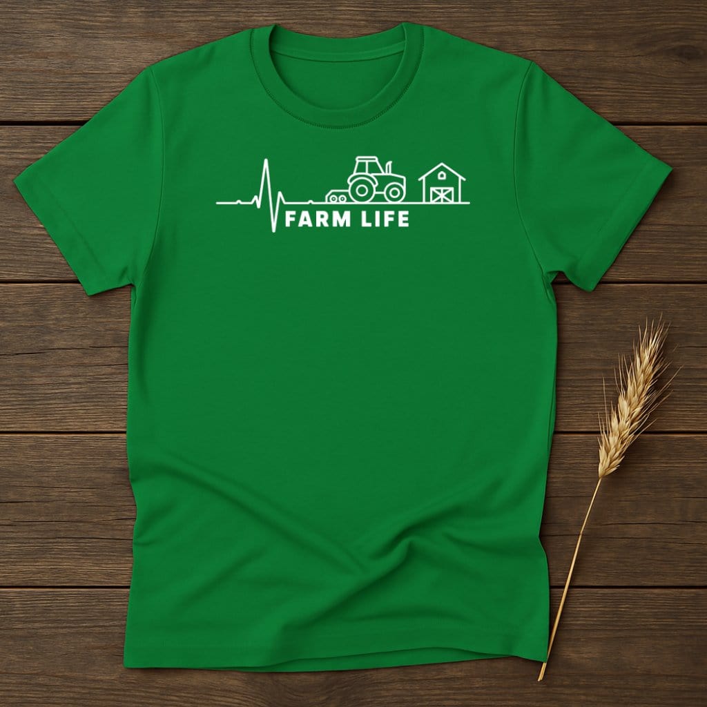 MyDesigns Physical Item S / Irish Green Farm Life Tractor Heartbeat T-Shirt