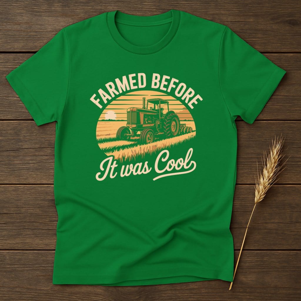 MyDesigns Physical Item S / Irish Green Farmed Before It Was Cool T-Shirt