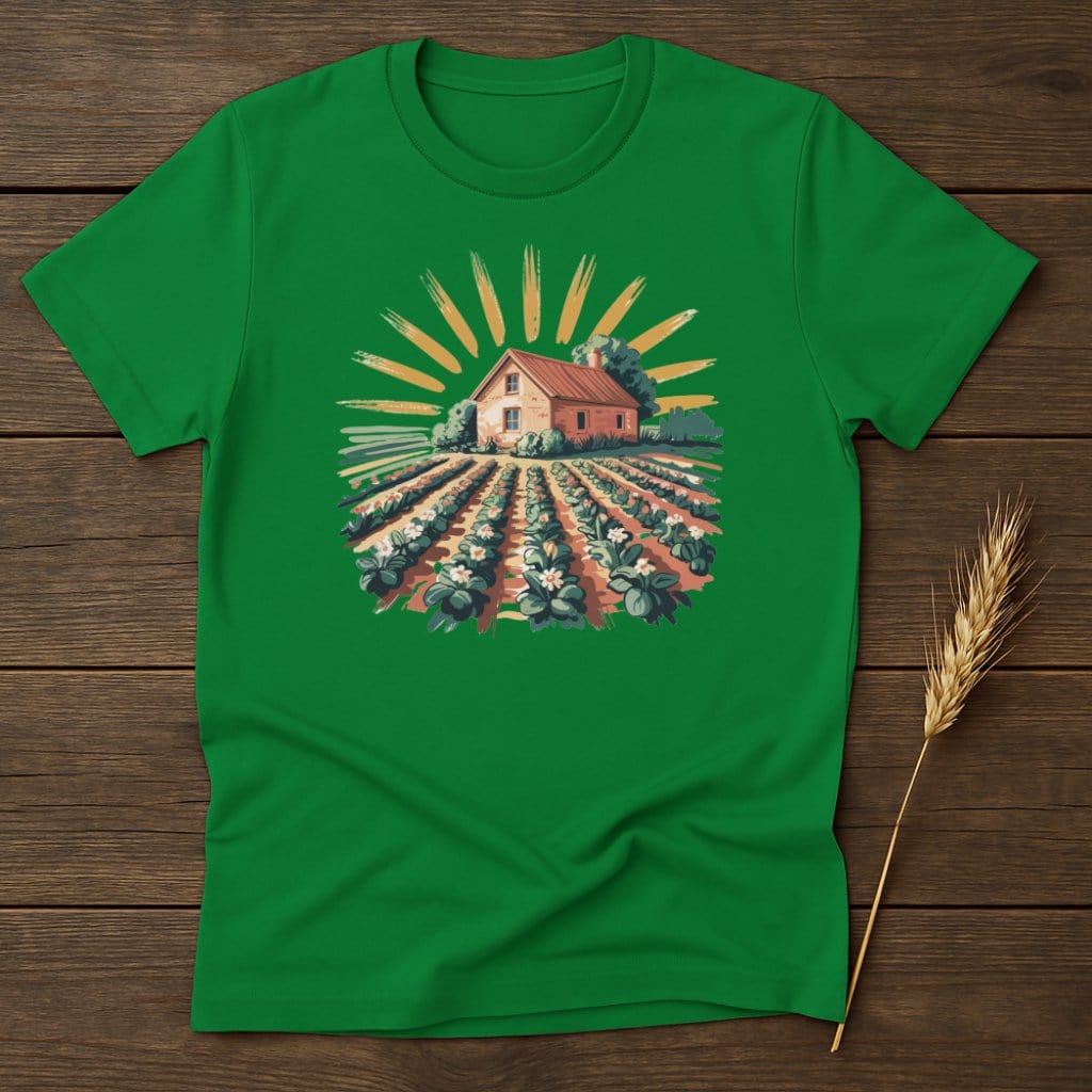 MyDesigns Physical Item S / Irish Green Farmhouse and Flowers T-Shirt