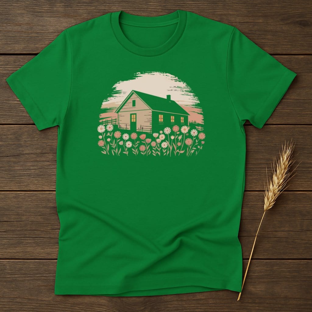 MyDesigns Physical Item S / Irish Green Farmhouse Flowers T-Shirt