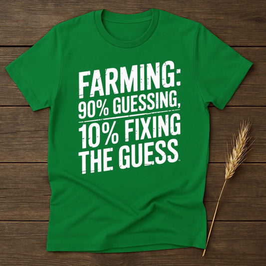 MyDesigns Physical Item S / Irish Green Farming 90 Percent Guessing Fixing the Guess T-Shirt