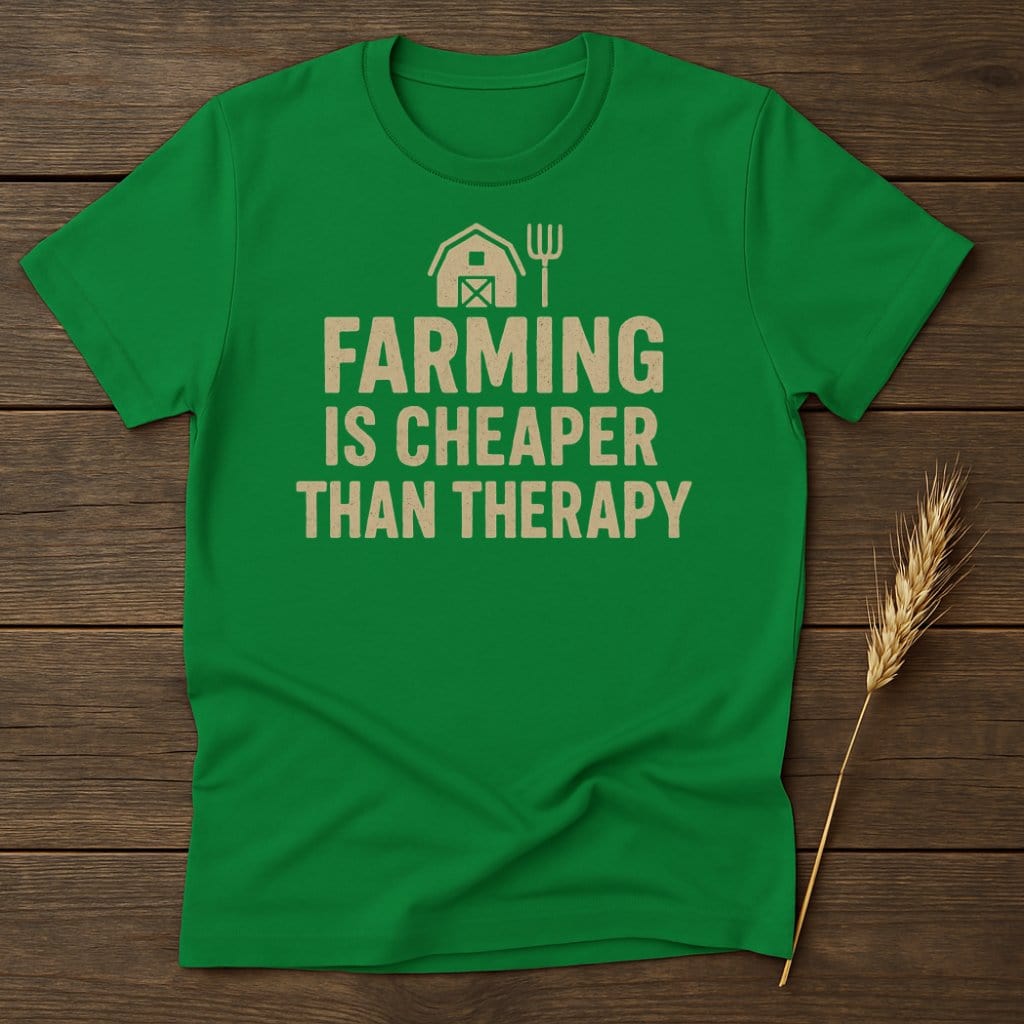 MyDesigns Physical Item S / Irish Green Farming Is Cheaper Than Therapy T-Shirt