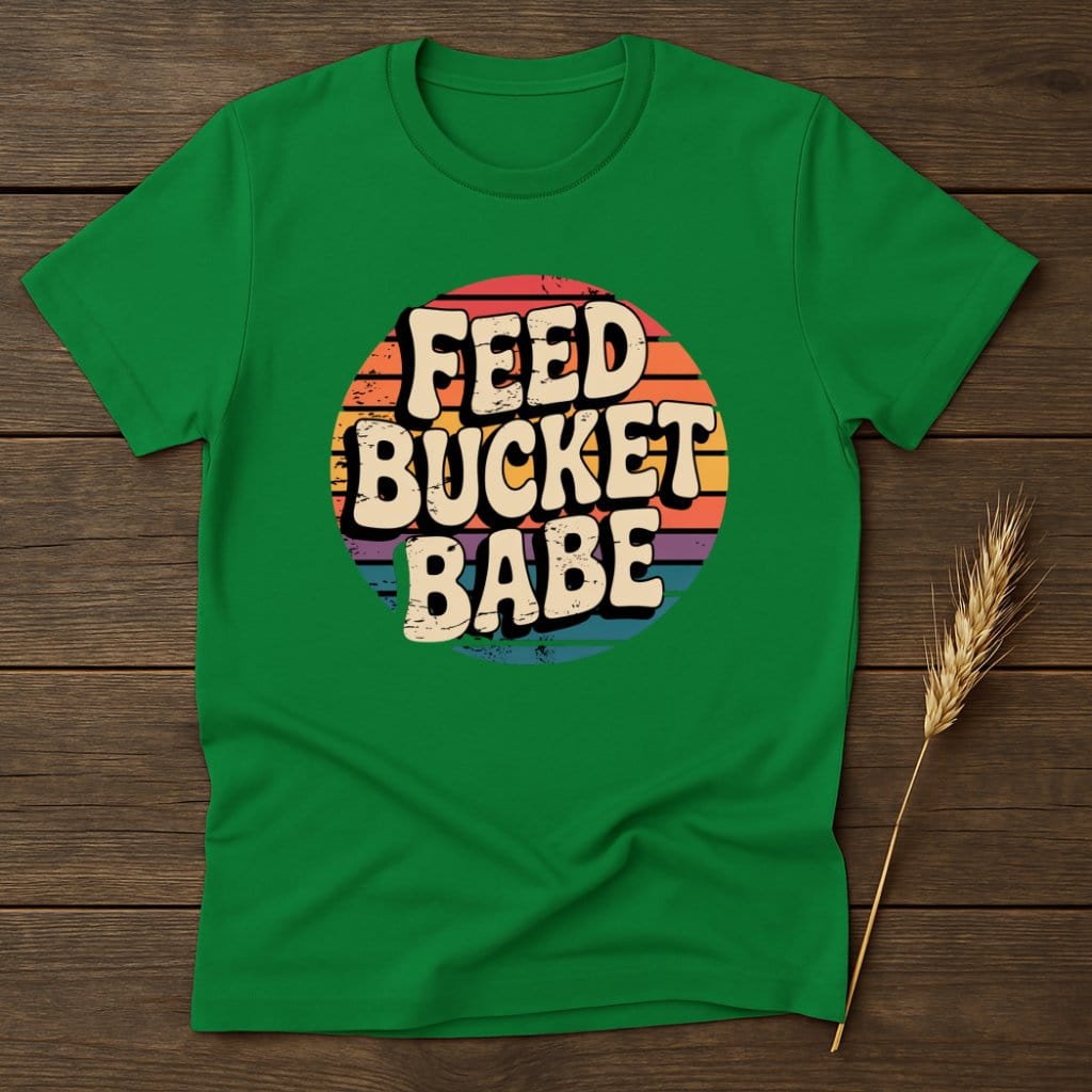 MyDesigns Physical Item S / Irish Green Feed Bucket Babe Retro T-Shirts