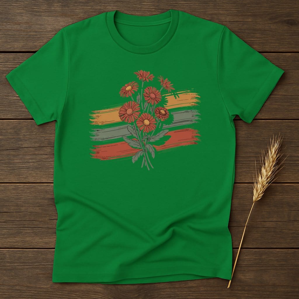 MyDesigns Physical Item S / Irish Green Floral Brush Strokes T-Shirt