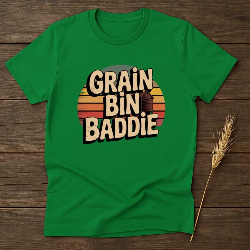 MyDesigns Physical Item S / Irish Green Grain Bin Baddie Retro T-Shirts