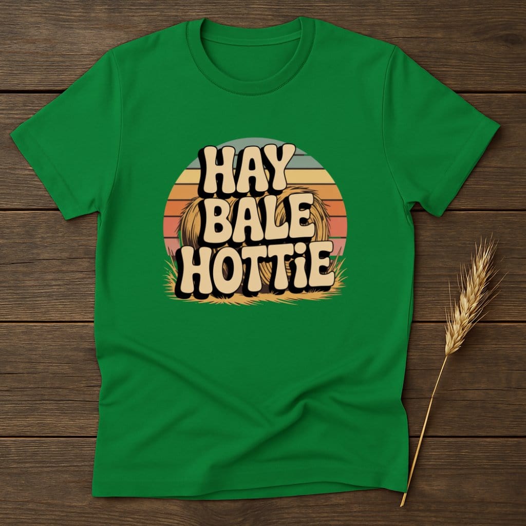 MyDesigns Physical Item S / Irish Green Hay Bale Hottie Retro T-Shirts