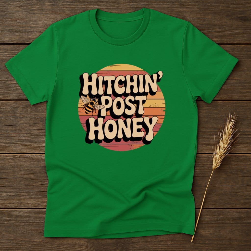 MyDesigns Physical Item S / Irish Green Hitchin Post Honey Retro T-Shirts