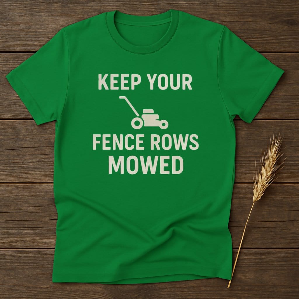 MyDesigns Physical Item S / Irish Green Keep Your Fence Rows Mowed T-Shirt