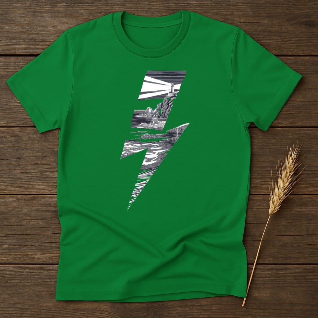MyDesigns Physical Item S / Irish Green Lighthouse and Coastline T-Shirts
