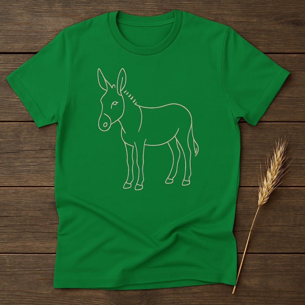 MyDesigns Physical Item S / Irish Green Minimalist Donkey Outline T-Shirt