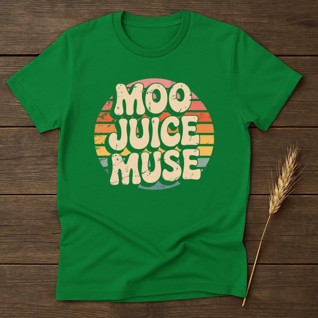 MyDesigns Physical Item S / Irish Green Moo Juice Muse Retro T-Shirts