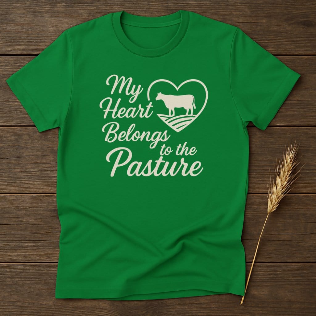 MyDesigns Physical Item S / Irish Green My Heart Belongs to the Pasture T-Shirt