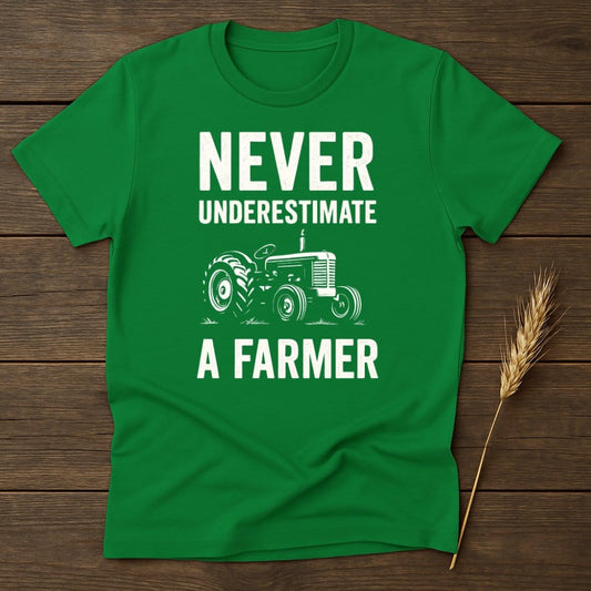 MyDesigns Physical Item S / Irish Green Never Underestimate A Farmer T-Shirt
