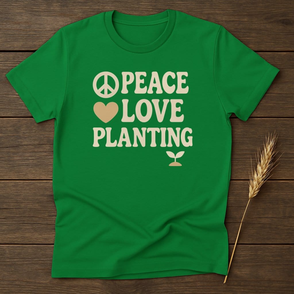 MyDesigns Physical Item S / Irish Green Peace Love Planting T-Shirt