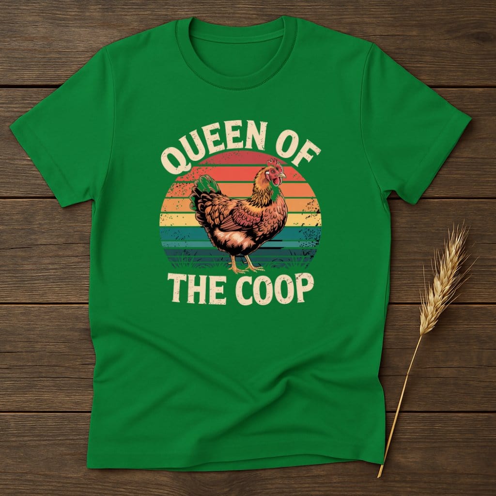 MyDesigns Physical Item S / Irish Green Queen Of The Coop Retro T-Shirts