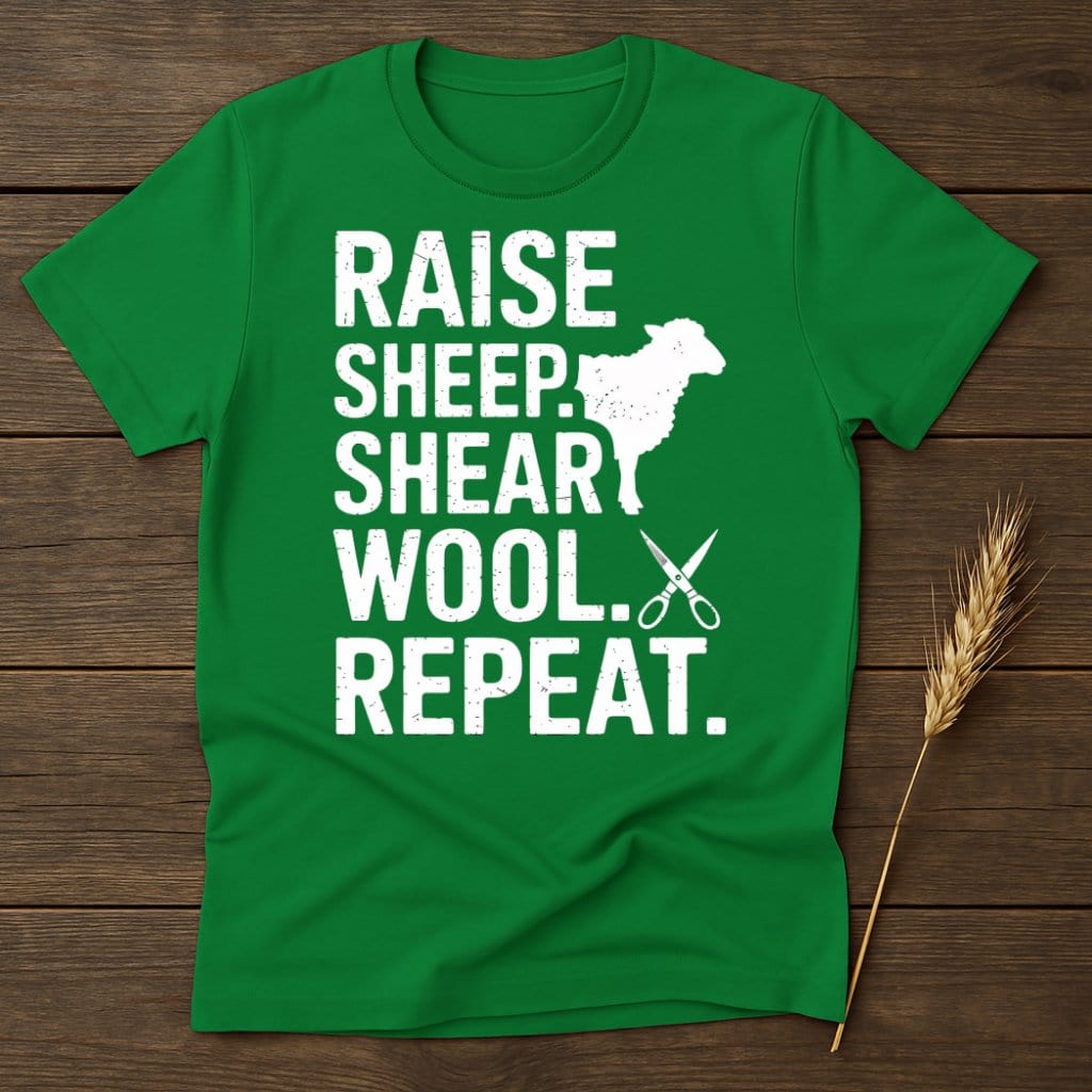 MyDesigns Physical Item S / Irish Green Raise Sheep Shear Wool Repeat T-Shirt